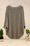 Mercerized Loose Blouse with Open Front Pocket - 2