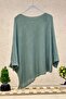 Single Pocket Bat Asymmetrical Mercerized Blouse - 2