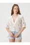 Crochet Sweater Baby Collar Floral Half Sleeve - 3