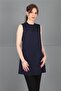 Zero Neck Sleeveless Blouse - Navy Blue - 3001100 - 6