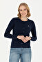Women's Navy Blue Basic Knitwear Cardigan 50269011 -Vr033