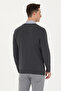 Men's Slim Fit V-Neck Anthracite Melange Sweater 50269004-Vr081 - 5