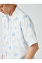 Tree Patterned Short Sleeve Shirt - 5