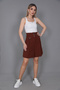 High Waist Brown Skirt Shorts - 2