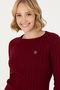 Women's Burgundy Basic Crew Neck Sweater 50288981-Vr014 - 2