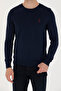 Men's Navy Blue Crew Neck Sweater 50269003-Vr033 - 6