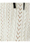 Knitwear Openwork Sweater with Baby Collar, Bow, Short Sleeves and Ruffle Detail - 6