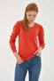 U Neck Sweater Orange - 4