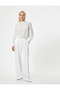 Chiffon Blouse with Cuffs, High Collar, Long Sleeves and Draped Detail - 2