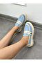 Light Denim Blue (Fabio) Women's Loafer with Three Buckles - 2