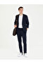 Navy Blue Striped Wool Blended Sports Suit 50272584-Vr033