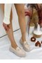Beige Skin (Vivid) Stone Detail Women's Loafer - 7