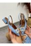 Light Denim Blue (Sasha) Stone Detail Women's Ballerinas - 2
