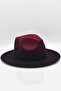 Women's Burgundy Printed Fedora Hat - 4