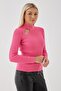 Window Detailed Sweater Fuchsia