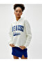 Oversize Hooded Sweatshirt Embroidered College Printed Long Sleeve