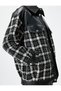 Tweed Shirt Jacket with Faux Leather Detail and Pockets - 5