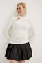 Window Detailed Sweater Ecru - 3