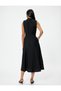Midi Length Sleeveless Shirt Dress with Belt Detail and Pockets - 4
