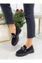 Black Suede (Fabio) Three Buckle Women's Loafer - 4