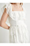 Mini Lace Dress Bridal Off-The-Shoulder Sleeves Ruffled Lined - 5
