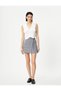 Pleated Mini Skirt Buttoned Regular Waist