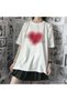 Enya Jewelry Aesthetic Heart Printed White Unisex Oversize T-Shirt