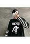Modessy One Piece Printed Fake Sleeves Unisex Black T-Shirt