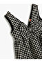 Tweed Dress with V-Neck and Bow Detail - 3