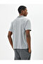 Polo T-Shirt Collar Detailed Buttoned Short Sleeve Textured - 4