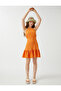 Halter Neck Mini Ruffle Dress - 2