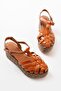 684-02 Tan Orthopedic Genuine Leather Wedge Women's Sandals - 2