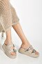 24422-1180 Beige Wedge Heel Women's Sandals - 2