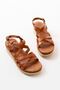 730-153 Tan Orthopedic Genuine Leather Wedge Women's Sandals - 4