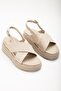 24422-1164 Beige Wedge Heel Women's Sandals - 2