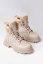 Asm-080 Beige Lace-Up Casual Women's Boots - 4