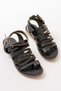 205-041 Black Orthopedic Genuine Leather Women's Sandals - 5