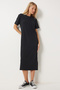 Women's Black Loose Long Casual Knitted Dress Dz00076