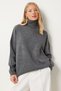 Women's Gray Turtleneck Oversize Knitwear Sweater Bv00084 - 2