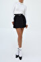 Black Belted Woven Short Skirt Tedaw25Sr00010