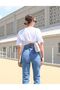 Liteon Light Blue Mom Jeans Soft Lycra High Waist Denim Trousers - 4