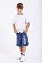 Boy's Indigo Color Sports Printed Capri