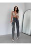 Super High Waist Loose Leg Smoked Snow Wash Lycra Women's Denim Jeans Loose Jeans - 2