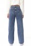 Dark Blue Lycra Super High Waist Loose Jeans Palazzo Trousers. (SUPER HIGH) Wide Leg - 2