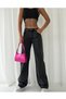 Super High Waist Loose Leg Smoked Snow Wash Lycra Women's Denim Jeans Loose Jeans - 4