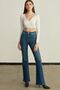 Cocu Medium Blue Flared Leg Denim Pants High Waist Spanish Jeans Compact