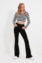 Ash Gray Smoked Power Lycra Super High Waist Loose Jeans Palazzo Trousers - 3