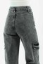 Smoked Snow Cargo Loose No Back Pocket Lycra Super High Waist Jean Trousers - 2