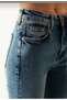 Emma Cold Chocolate Power Lycra Blue Snow Super High Waist Lycra Loose Leg Denim Jeans - 4