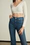 Cocu Medium Blue Flared Leg Denim Pants High Waist Spanish Jeans Compact - 2